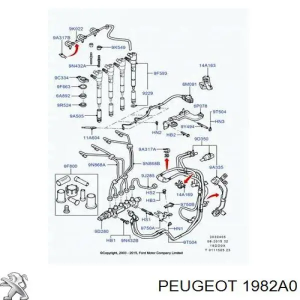 1982A0 Peugeot/Citroen Кільце інжектора