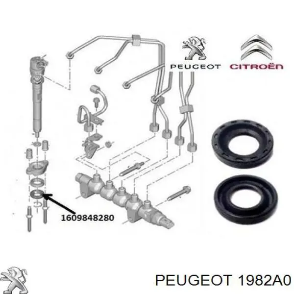 Ущільнююче кільце форсунок інжектора Peugeot/Citroen 1982A0 ціна, від 3.24 USD