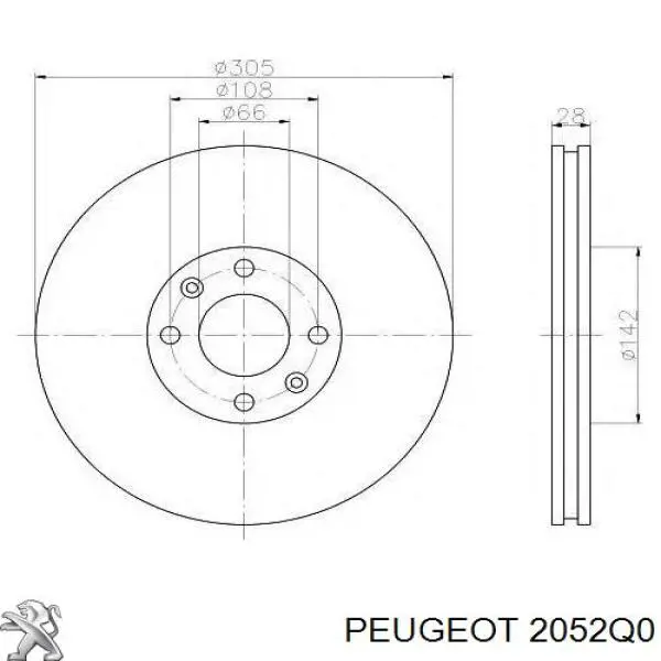 Купити 2052Q0 Peugeot/Citroen Комплект зчеплення (диск, корзина, підшипник)