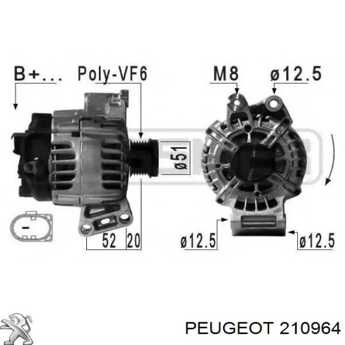  Peugeot/Citroen 210964 ціна, від 1.38 USD