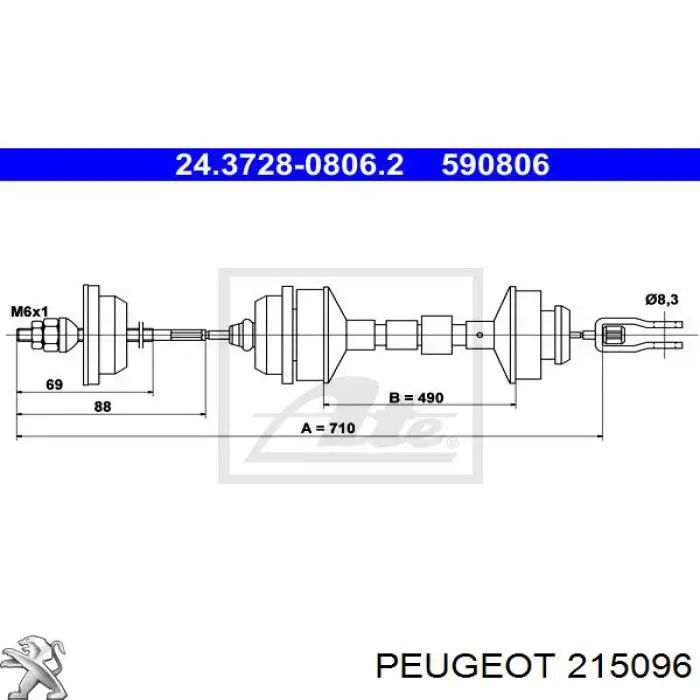 215096 Peugeot/Citroen трос зчеплення