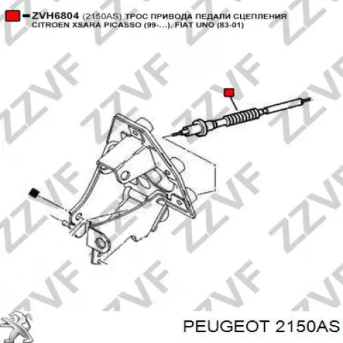 Трос зчеплення Peugeot/Citroen 2150AS ціна, від 20.17 USD