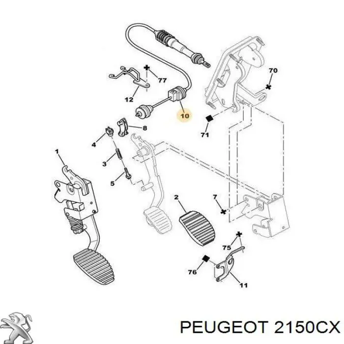 Трос зчеплення Peugeot/Citroen 2150CX ціна, від 34.25 USD