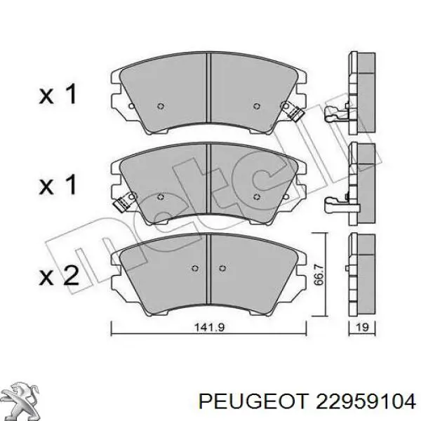 Гальмівні колодки Peugeot/Citroen 22959104 ціна, від 30.96 USD
