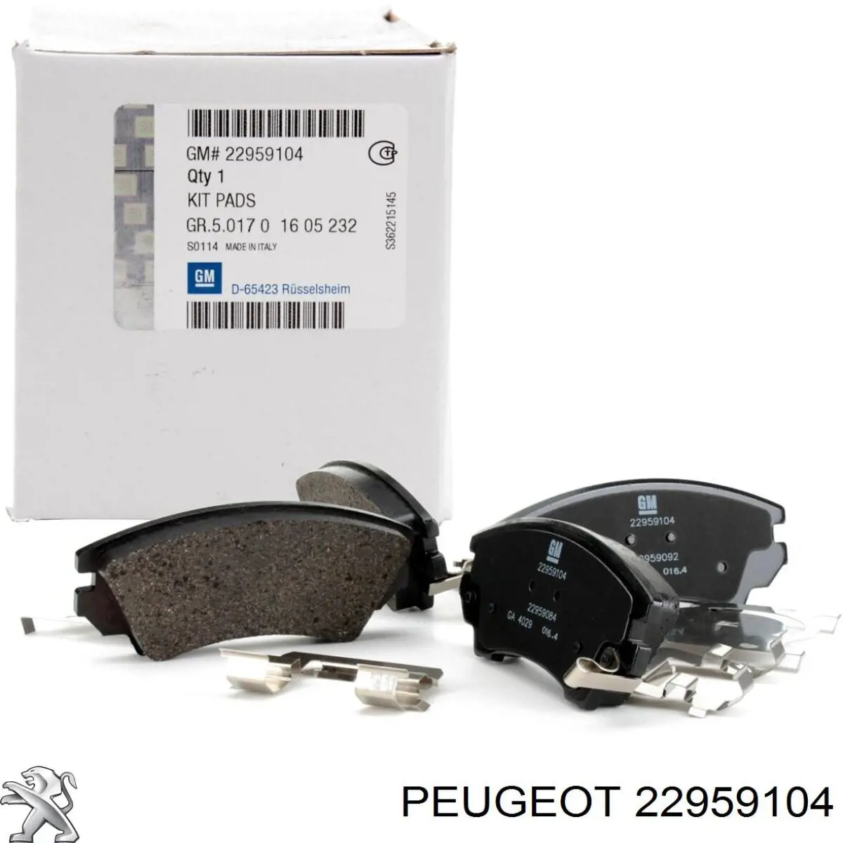 22959104 Peugeot/Citroen Передні гальмівні колодки