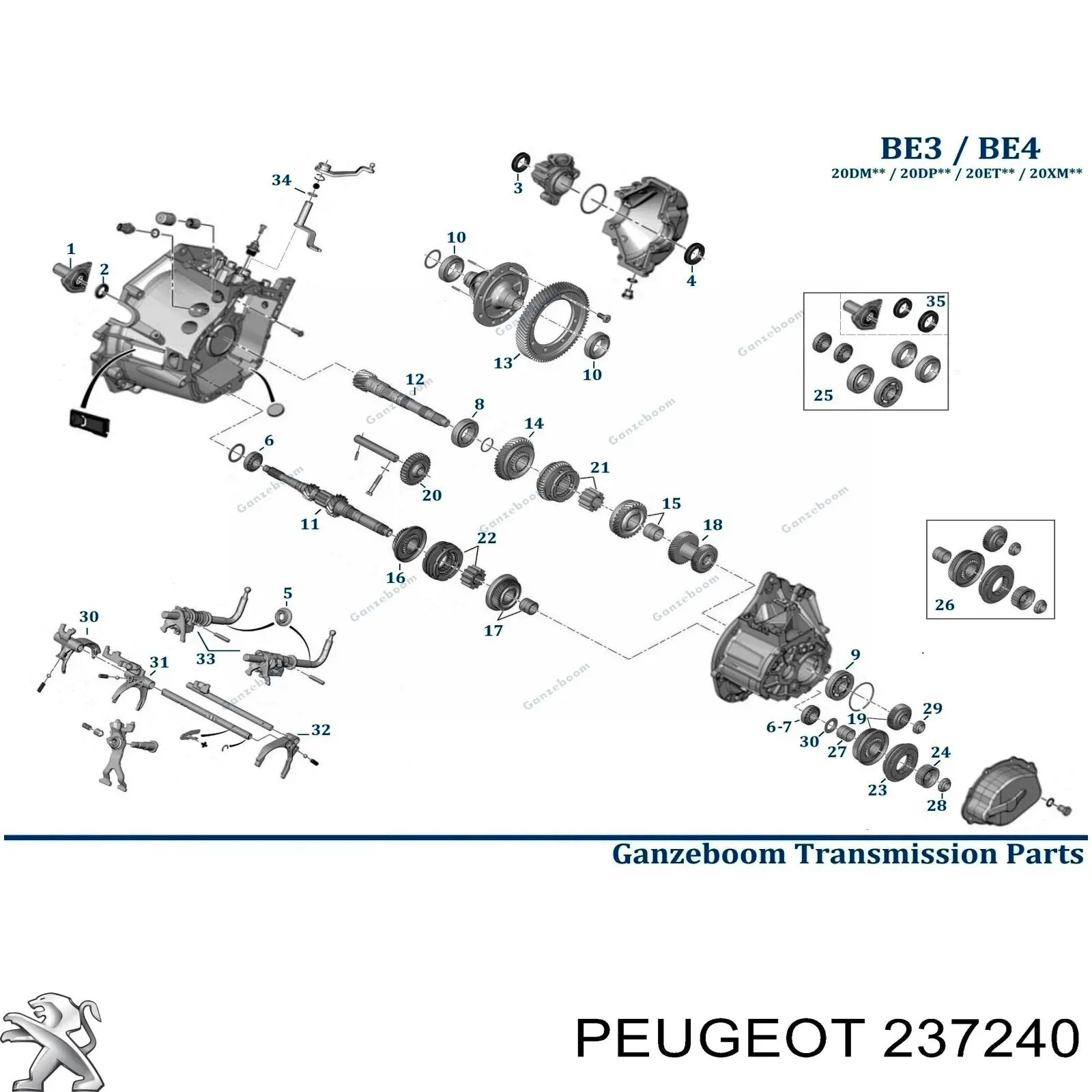 Підшипник первинного валу коробки Peugeot/Citroen 237240 ціна, від 13.29 USD