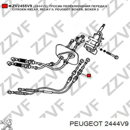 2444V9 Peugeot/Citroen Трос коробки передач