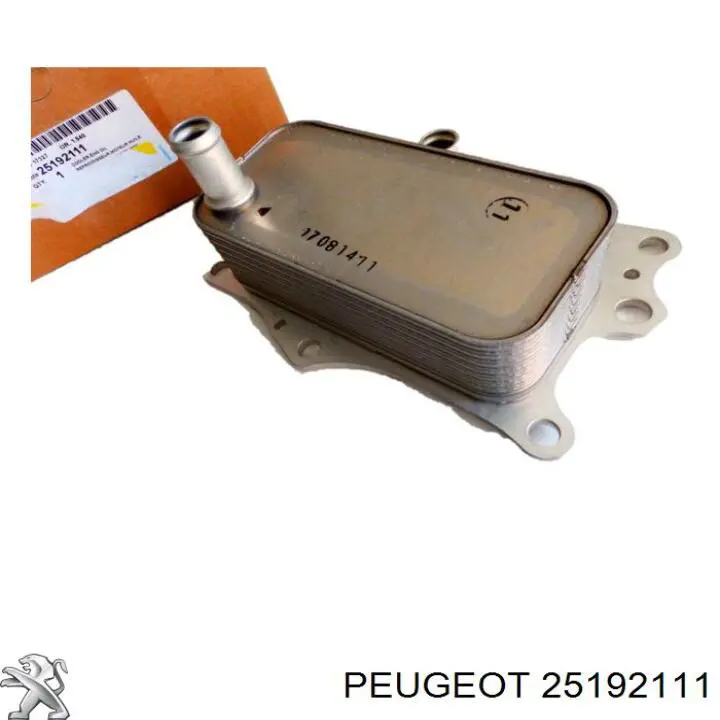 25192111 Peugeot/Citroen радіатор масляний (холодильник, під фільтром)
