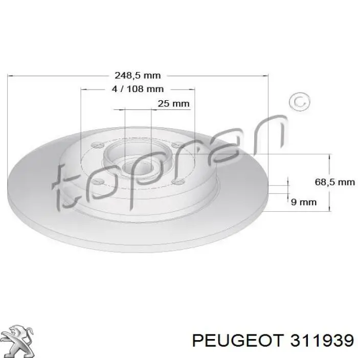  Peugeot/Citroen 311939 ціна, від 31.67 USD
