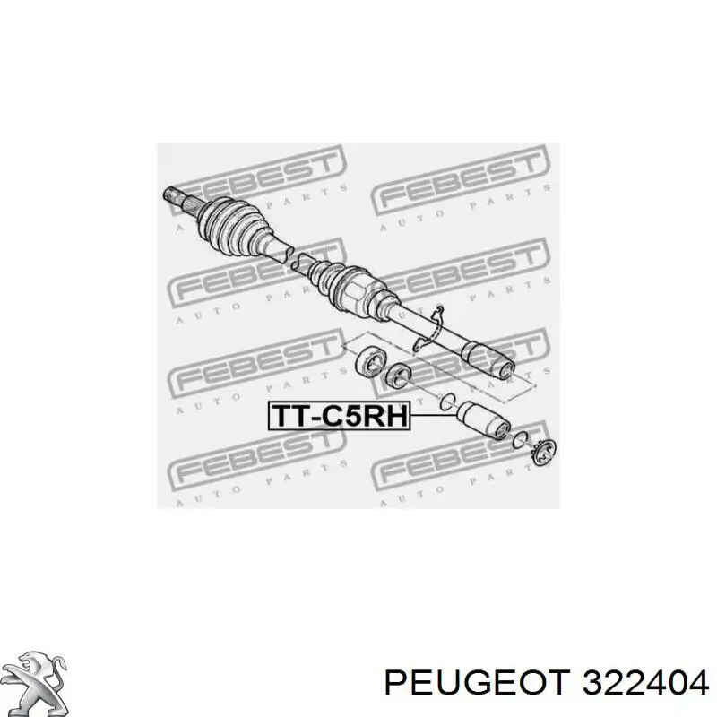 Муфта підвісного підшипника передньої півосі Peugeot Expert (224) (Пежо Експерт)