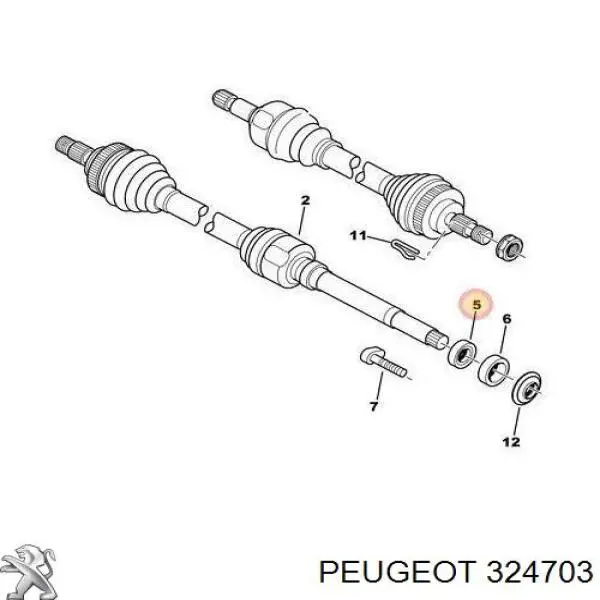 Підвісний підшипник карданного валу Peugeot/Citroen 324703 ціна, від 7.14 USD