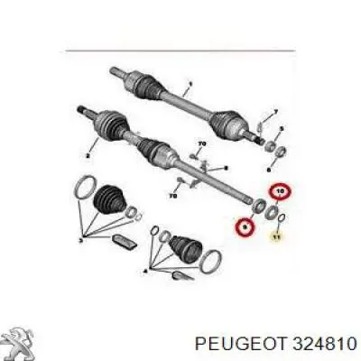 Купити 324810 Peugeot/Citroen Кільце стопорне підвісного підшипника передньої півосі