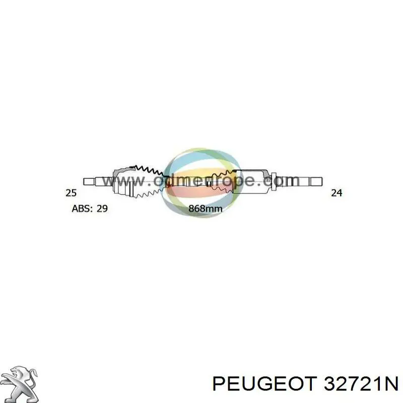 32721N Peugeot/Citroen піввісь (привід передня, ліва)