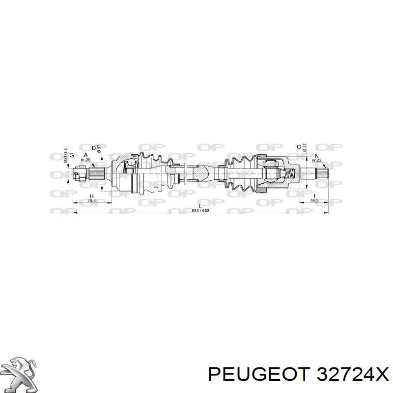 32724X Peugeot/Citroen Привід лівий