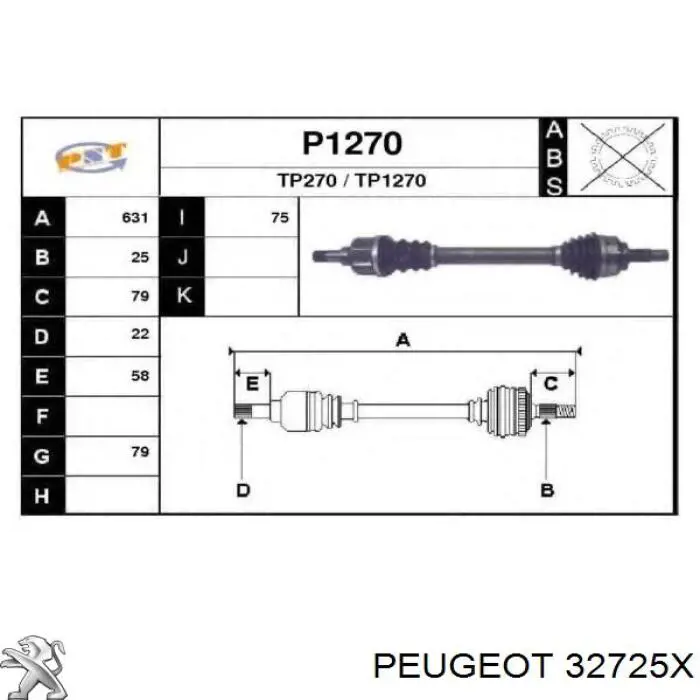 32725X Peugeot/Citroen Привід лівий