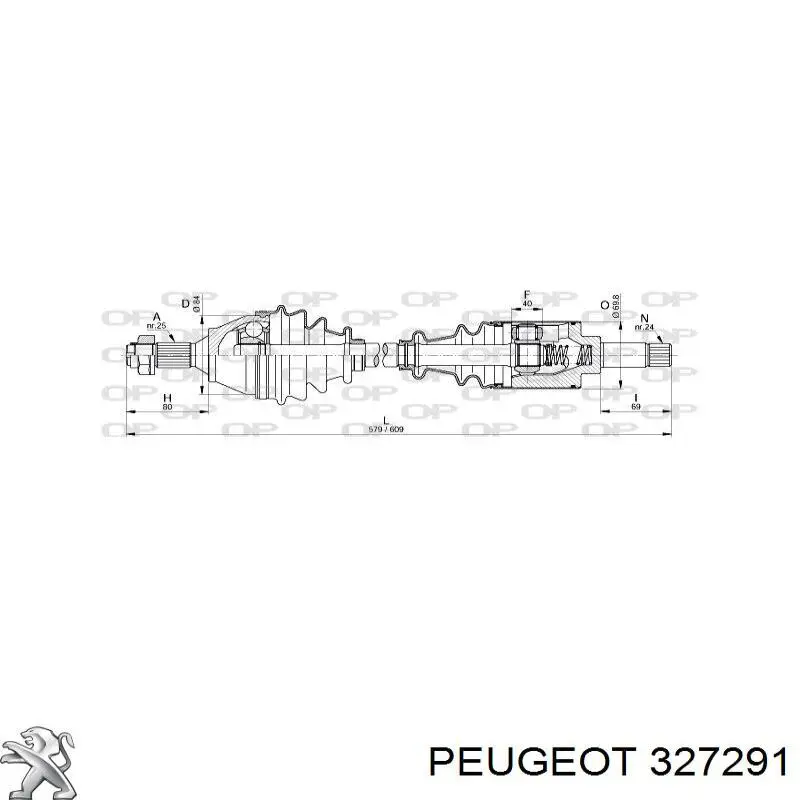 Купити 327204 Peugeot/Citroen Ліва піввісь