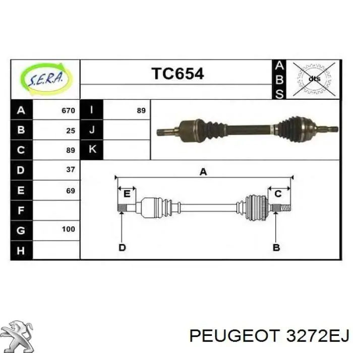 Граната колісна Peugeot/Citroen 3272EJ ціна, від 1524.16 UAH