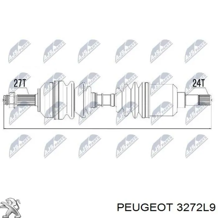 Ліва піввісь 3272M0 Peugeot/Citroen