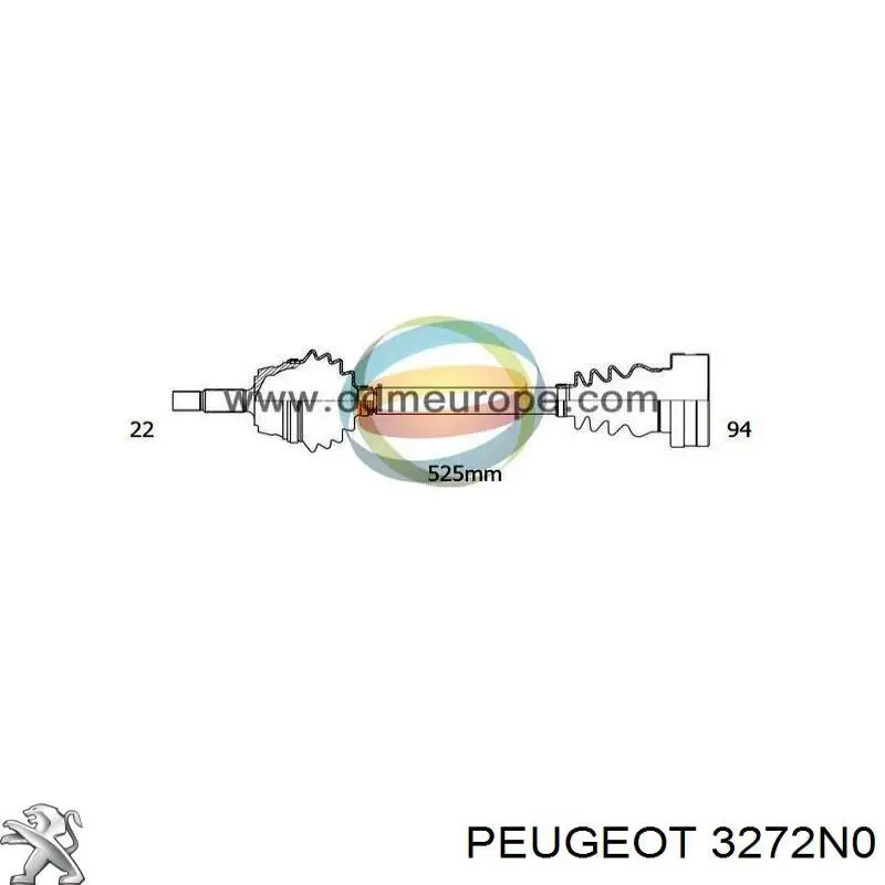 Піввісь передня ліва Peugeot/Citroen 327235