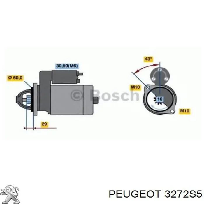 Піввісь передня ліва Peugeot/Citroen 3272S5