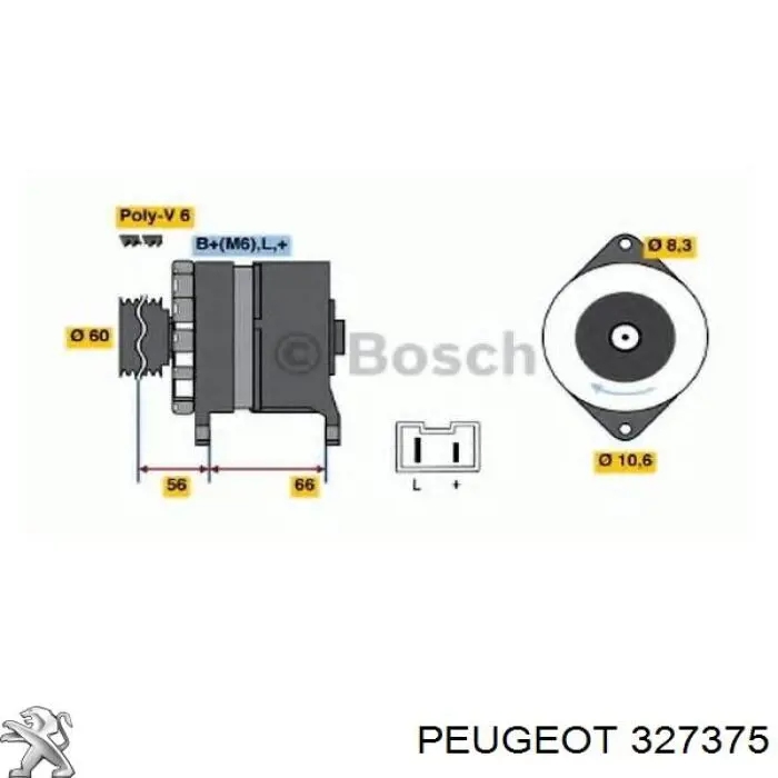 327375 Peugeot/Citroen Привід лівий