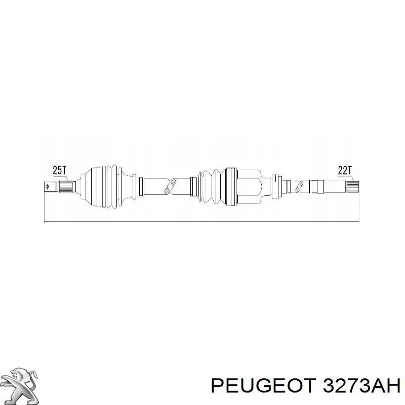 Піввісь передня, права Peugeot/Citroen 3273AH ціна, від 85.38 USD