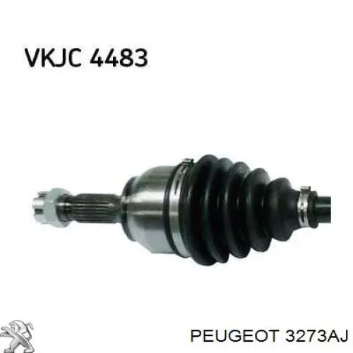 Піввісь передня, права Peugeot/Citroen 3273AJ ціна, від 89.40 USD