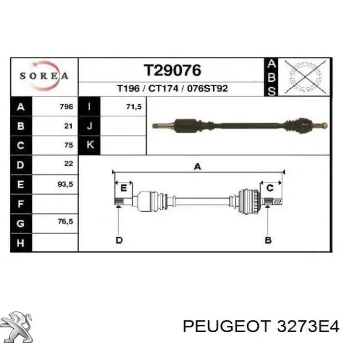  3273E4 Peugeot/Citroen