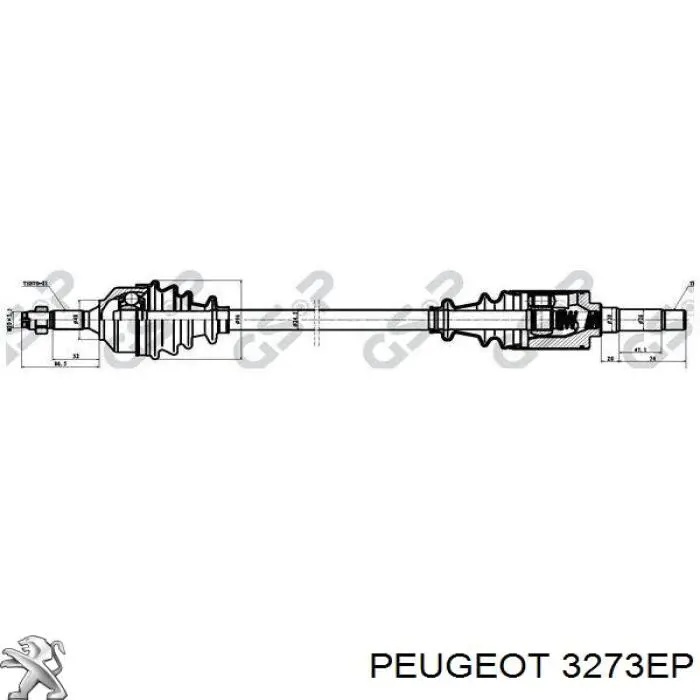3273EP Peugeot/Citroen Привід передній правий