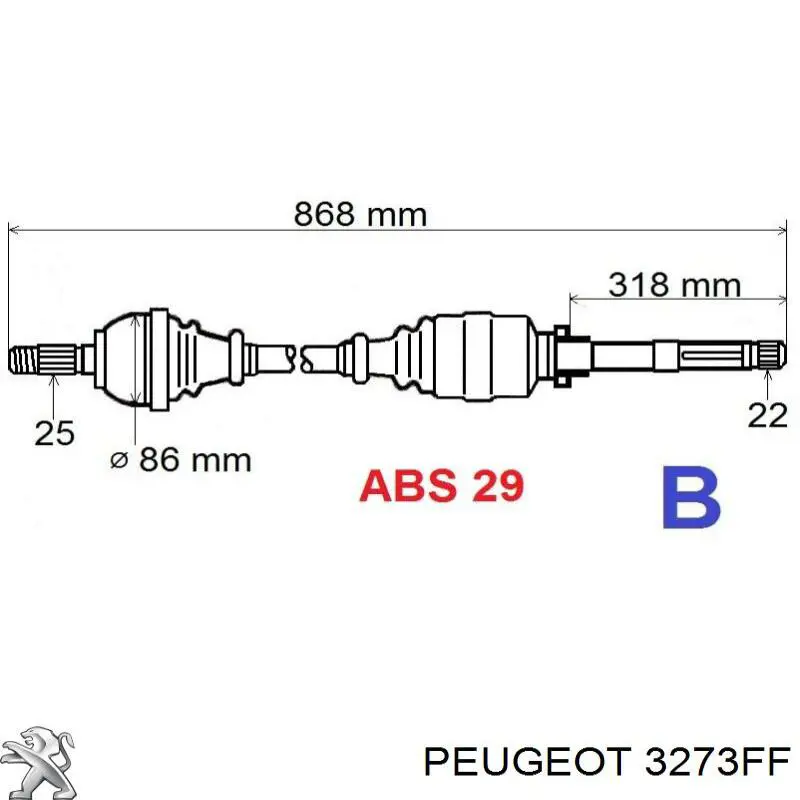 Піввісь права 25960 GKN-Spidan
