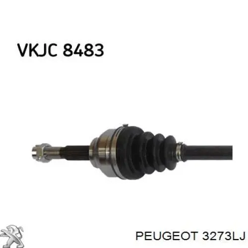 Піввісь передня, права Peugeot/Citroen 3273LJ ціна, від 99.51 USD