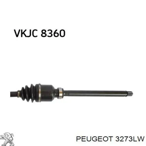 Піввісь передня, права Peugeot/Citroen 3273LW ціна, від 148.07 USD