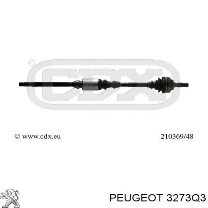 Піввісь передня, права Peugeot/Citroen 3273Q3 ціна, від 90.85 USD