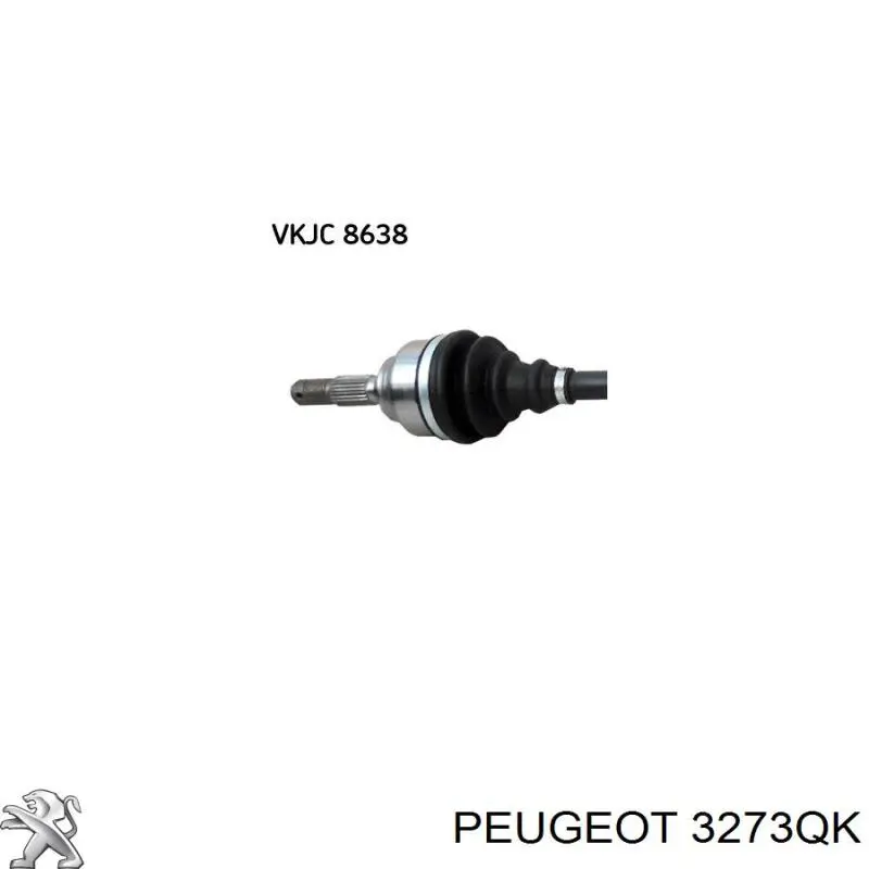 Піввісь передня, права Peugeot/Citroen 3273QK ціна, від 89.95 USD