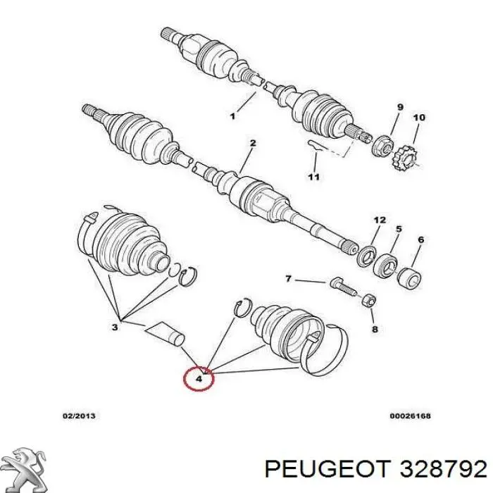 328792 Peugeot/Citroen пильник шруса внутрішній, передній піввісі