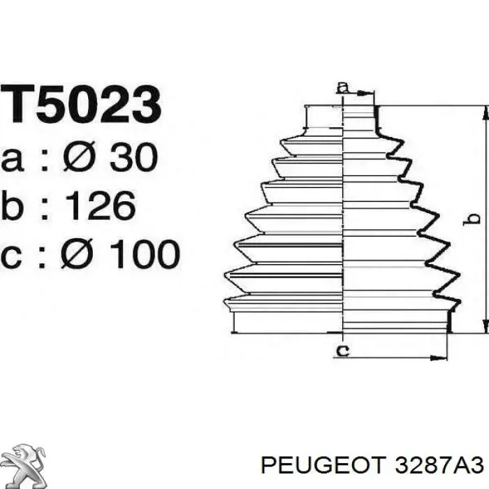 Пильник шарніра кутових швидкостей внутрішній передній лівий Peugeot/Citroen 3287A3 ціна, від 63.40 USD