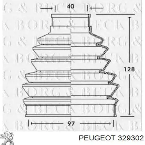 Купити 329302 Peugeot/Citroen Пильник шарніра приводу