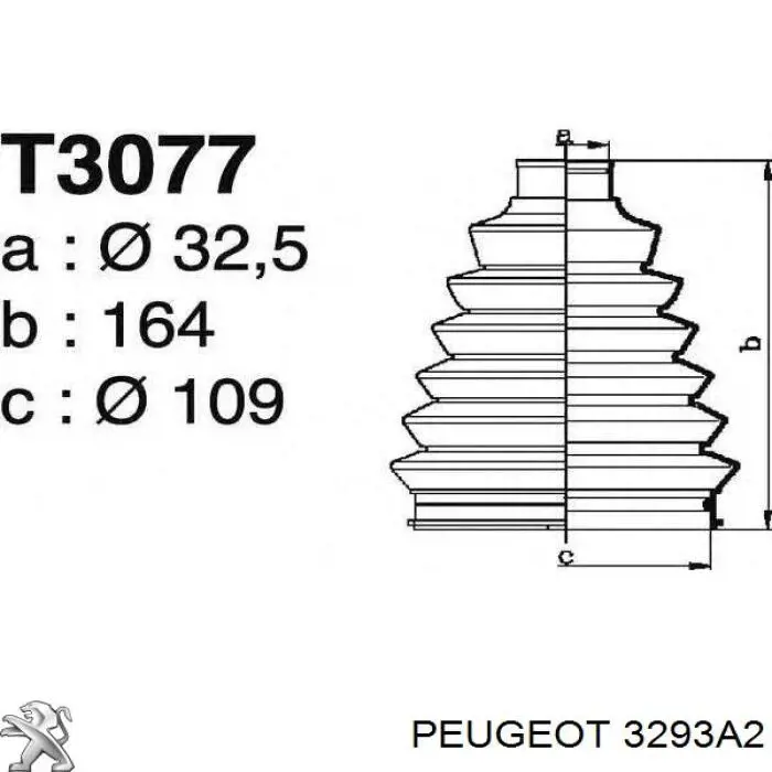 Пильник шарніра кутових швидкостей зовнішній передній Peugeot/Citroen 3293A2 ціна, від 10.12 USD