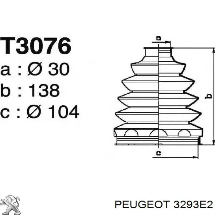 Купити 3293E2 Peugeot/Citroen Пильник шарніра приводу
