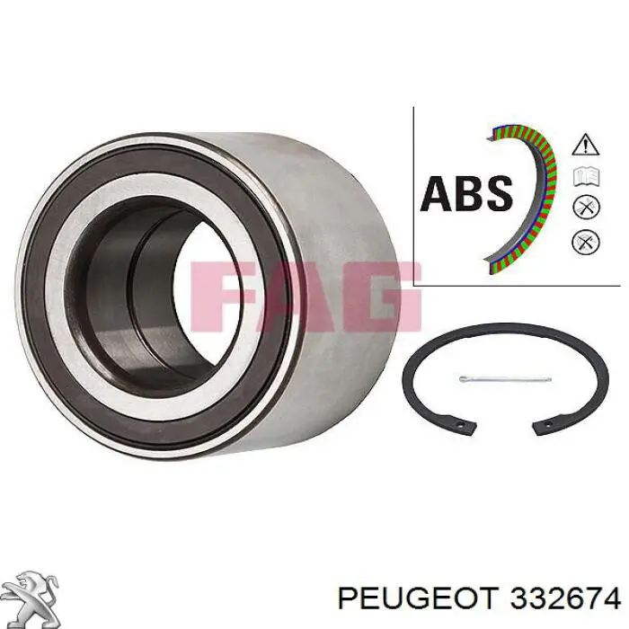 Комплект підшипник маточини передньої Peugeot/Citroen 332674 ціна, від 23.17 USD
