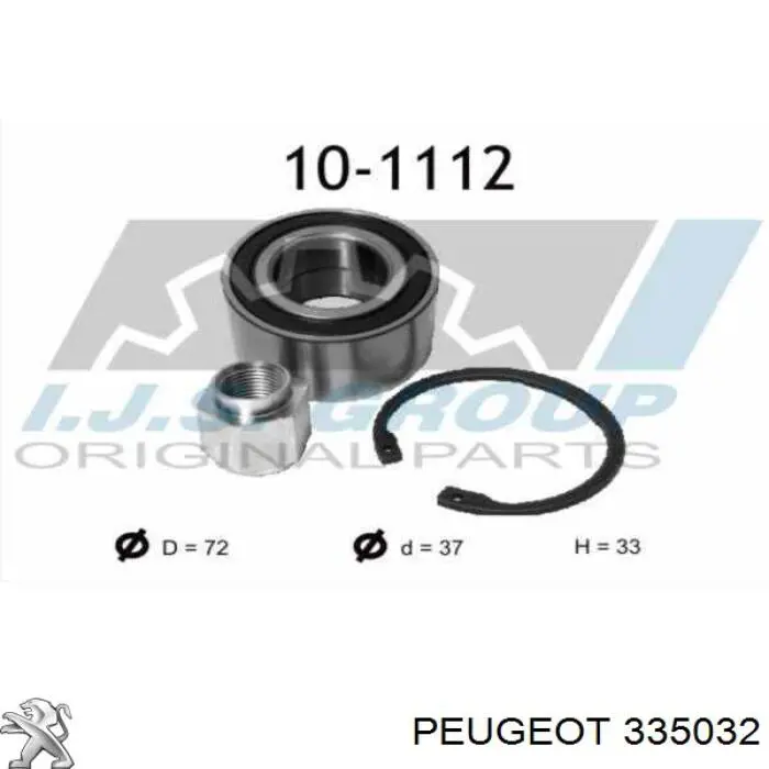Купити 335032 Peugeot/Citroen Підшипник ступиці передньої