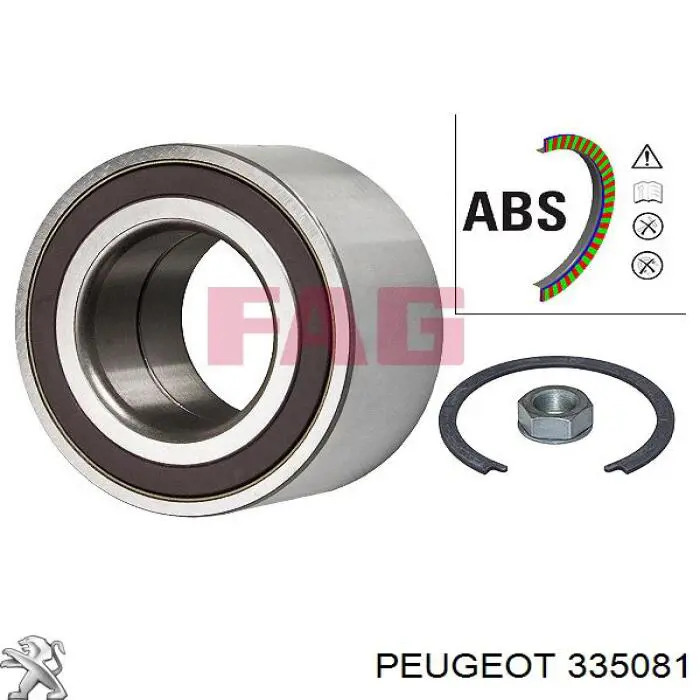 Комплект підшипник маточини передньої Peugeot/Citroen 335081 ціна, від 49.76 USD