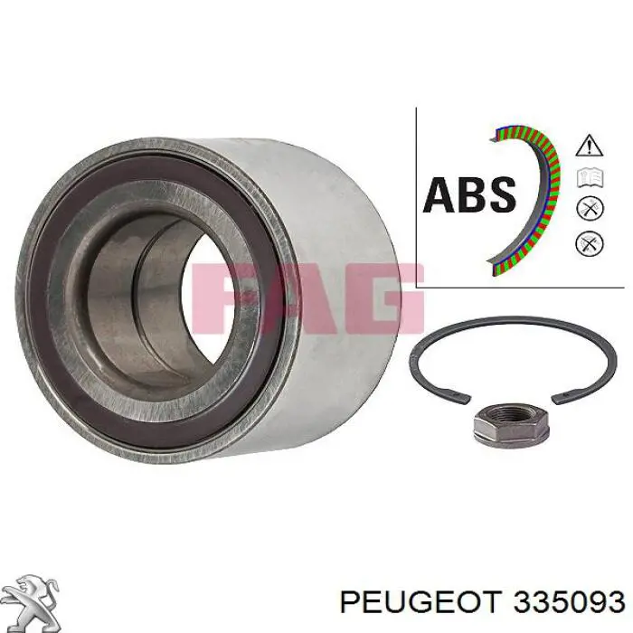 Комплект підшипник маточини передньої Peugeot/Citroen 335093 ціна, від 29.06 USD