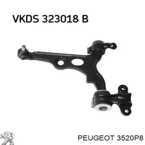 Важіль передній лівий Peugeot/Citroen 3520P8 ціна, від 54.04 USD
