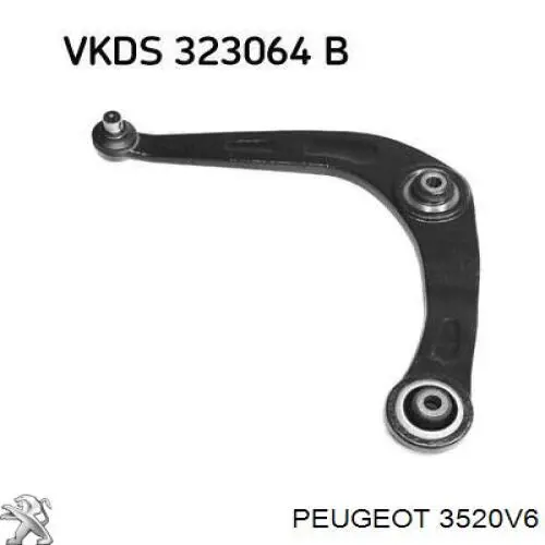 Важіль передній лівий Peugeot/Citroen 3520V6 ціна, від 53.19 USD