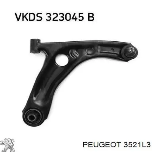 Важіль передньої підвіски нижній, правий Peugeot/Citroen 3521L3 ціна, від 33.62 USD