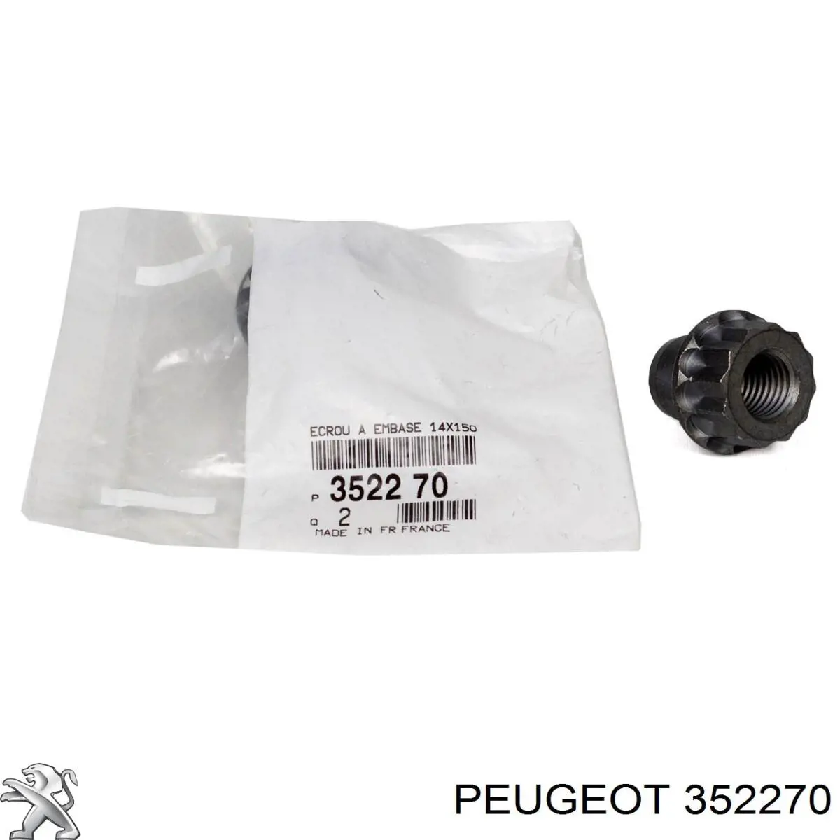 352270 Peugeot/Citroen Гайка болта кріплення переднього важеля, нижнього