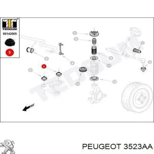 3523AA Peugeot/Citroen Сайлентблок переднього нижнього важеля