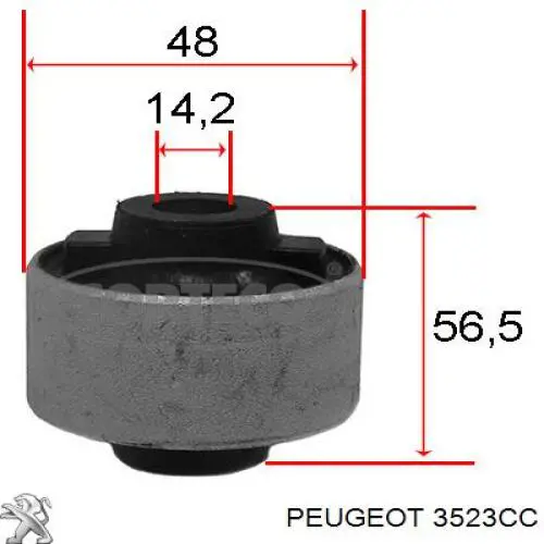 Сайлентблок переднього нижнього важеля 3523CC Peugeot/Citroen