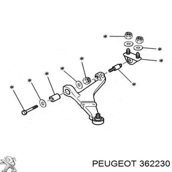 Купити 362230 Peugeot/Citroen Гайка передньої стійки стабілізатора